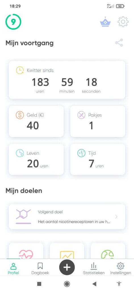 kwit app - stoppen met roken